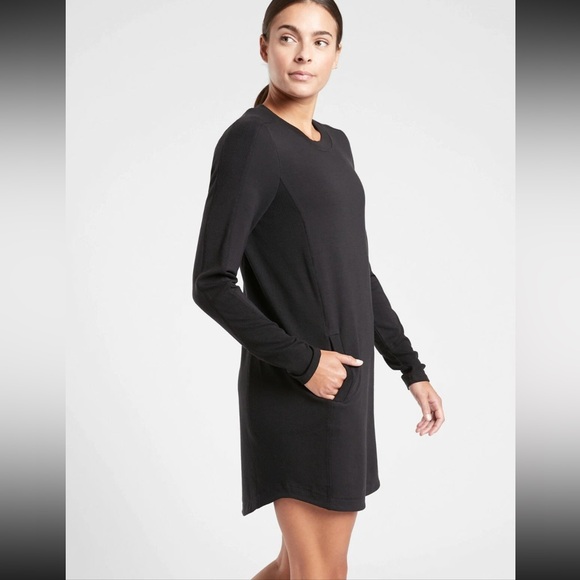 Athleta Black Long Sleeve Dress - Picture 3 of 8